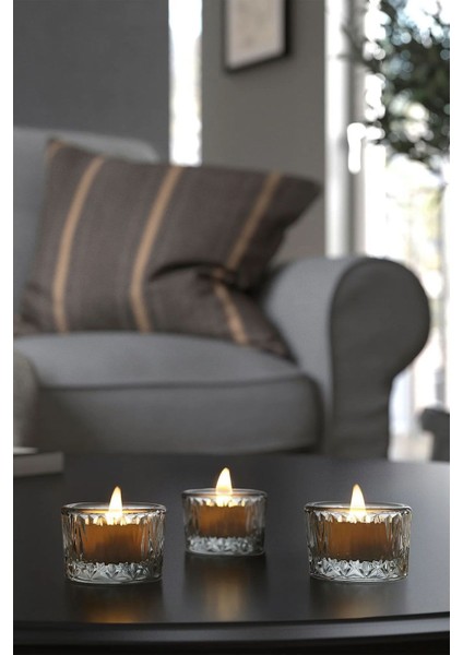 3'lü Cam Tealight Mumluk Seti, Şeffaf, 5 cm Çap, Şık Dekoratif Mumlukler fiyatları