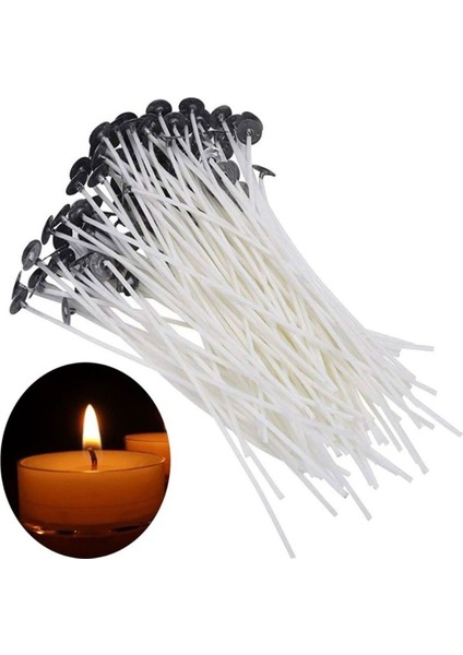 Beyaz Mum Fitili Kopçalı 50 Cm, 100 Adet Set fiyatları