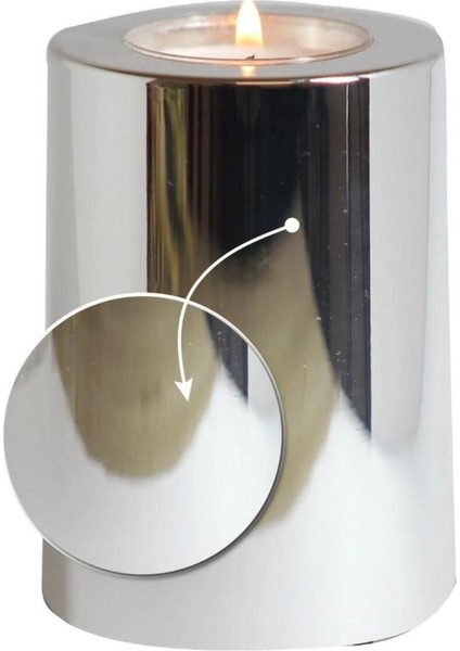 Parlak Krom Kaplama 3'lü Düz Yüzey Mumluk Dekoratif Set, Şık ve Hediye Seçeneği fırsatları