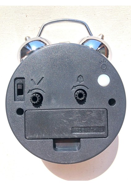 Fosforlu Metal Çift Çanlı Çalar Masa Saati, 8cm Kasa, Xxl Boy