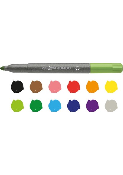 Carioca Eco Family Jumbo Süper Yıkanabilir Keçeli Boya Kalemi 12'li fiyatları
