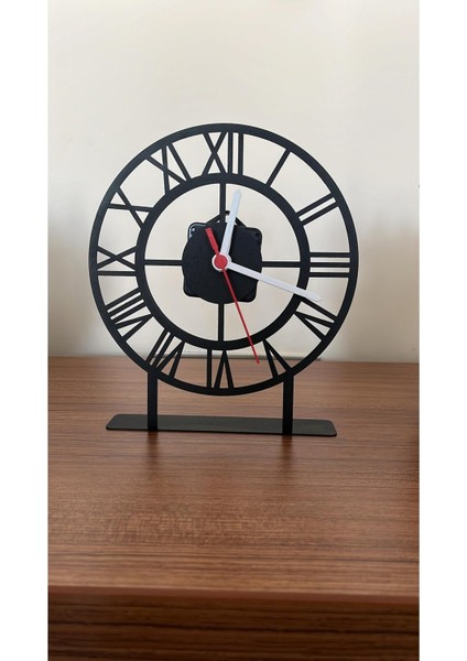 Şık Siyah Roma Rakamlı Masa Saati, Zarif ve Modern Tasarım
