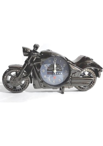 Retro Masa Üstü Motosiklet Saat, Alarmlı, Metalik Gri, Şık ve Kullanışlı Süs Eşyası fırsatları
