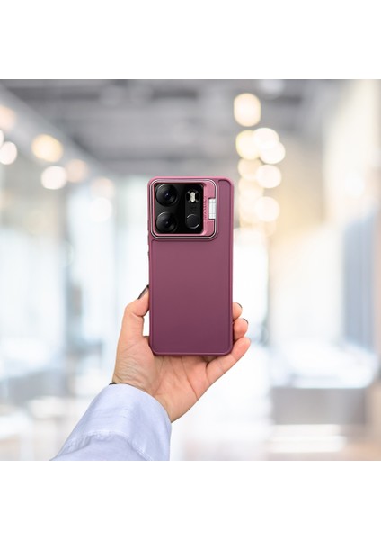 Tecno Spark Go 2023 Standlı Içi Süet Tpu Kılıf Bordo