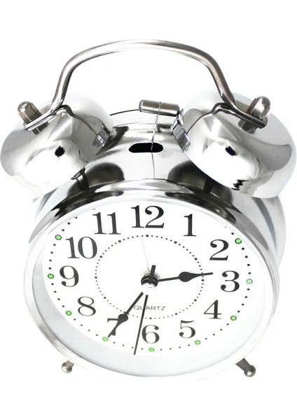 Büyük Boy Işıklı ve Alarmlı Gümüş Çalar Saat, Şık ve Kullanışlı Tasarım fiyatları