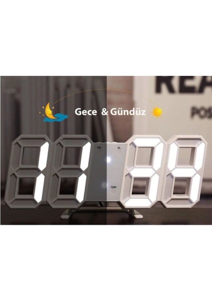 Renkli Dijital Tasarım Saat, Masa ve Duvar, 28X10 Cm, Şık ve Fonksiyonel modelleri