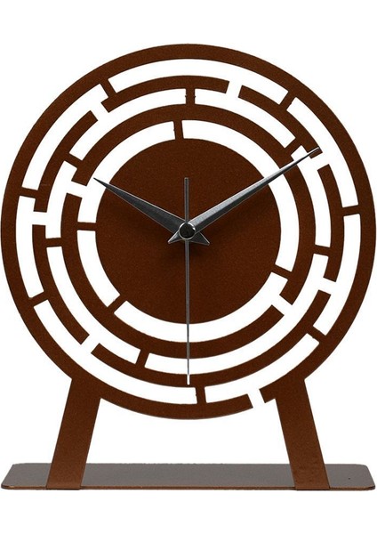 Şık Metal Labirent Tasarımlı Sessiz Mekanizmali Masa Saati, Bakır Renkli fırsatları