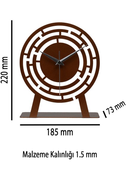 Şık Metal Labirent Tasarımlı Sessiz Mekanizmali Masa Saati, Bakır Renkli indirimleri