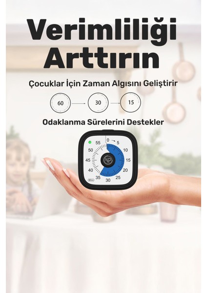 Siyah 60DK Analog Alarm Zamanlayıcı, Mutfak, Ders, Yemek Için, Öğrenci Motivasyon Saati fırsatları