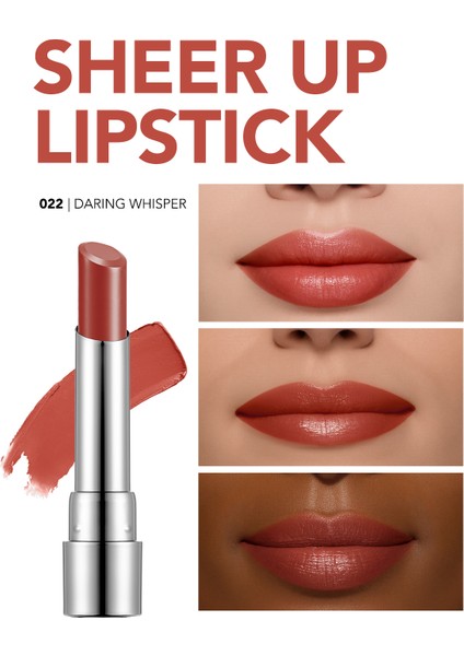 Sheer Up Yarı Transparan & Parlak Bitişli Nemlendirici Ruj (022 Daring Whisper) 8682536097949