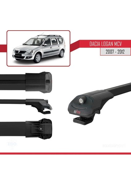 Dacia Logan Mcv 2007-2012 Arası ile Uyumlu Ace-1 Ara Atkı Tavan Barı Siyah