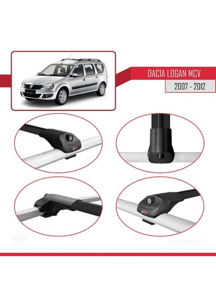 Dacia Logan Mcv 2007-2012 Arası ile Uyumlu Ace-1 Ara Atkı Tavan Barı Siyah