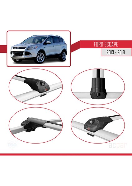 Ford Escape 2013-2019 Arası ile Uyumlu Ace-1 Ara Atkı Tavan Barı Gri 3 Adet Bar fırsatları