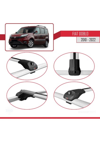 Fiat Doblo 2010-2022 Arası ile Uyumlu Ace-1 Ara Atkı Tavan Barı Gri 4 Adet Bar fırsatları