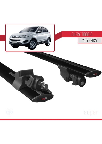 Chery Tiggo 5 2014 ve Sonrası ile Uyumlu Hook Model Anahtar Kilitli Ara Atkı Tavan Barı Siyah indirimleri