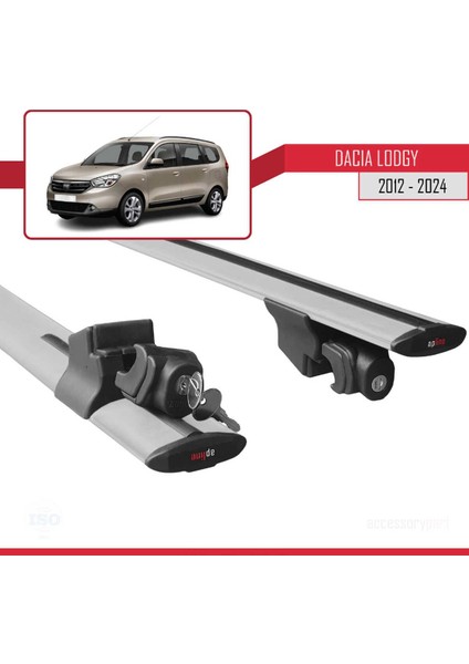 Dacia Lodgy (J92) 2012-2022 Arası ile Uyumlu Hook Model Ara Atkı Tavan Barı Gri 2 Adet