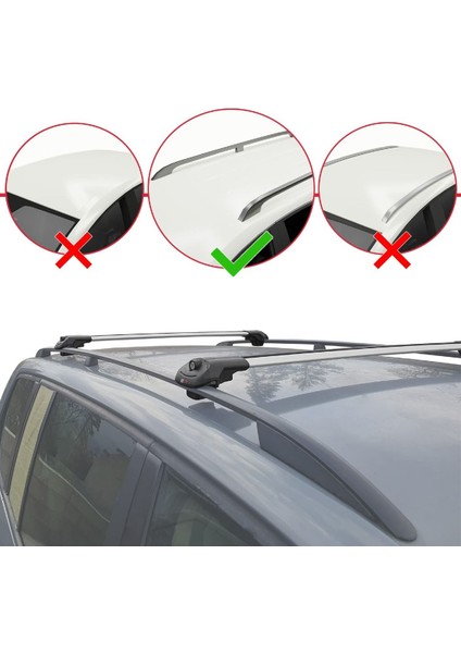 Ssangyong Rexton Y200 2001-2005 Arası ile Uyumlu Ace-1 Ara Atkı Tavan Barı Gri