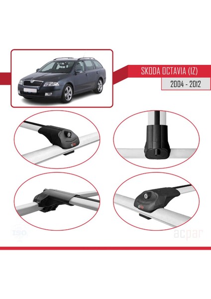 Skoda Octavia (1z) 2004-2012 Arası ile Uyumlu Ace-1 Ara Atkı Tavan Barı Gri fırsatları