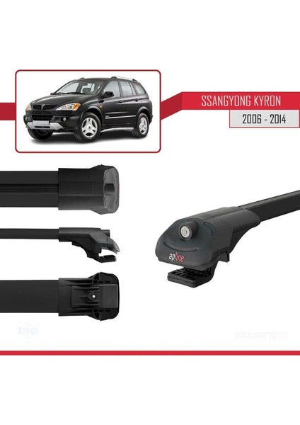 Ssangyong Kyron 2006-2014 Arası ile Uyumlu Ace-1 Ara Atkı Tavan Barı Siyah