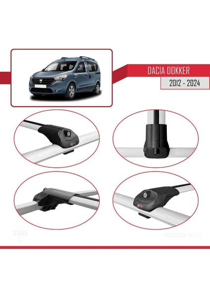 Dacia Dokker 2012 ve Sonrası ile Uyumlu Ace-1 Ara Atkı Tavan Barı Gri indirimleri