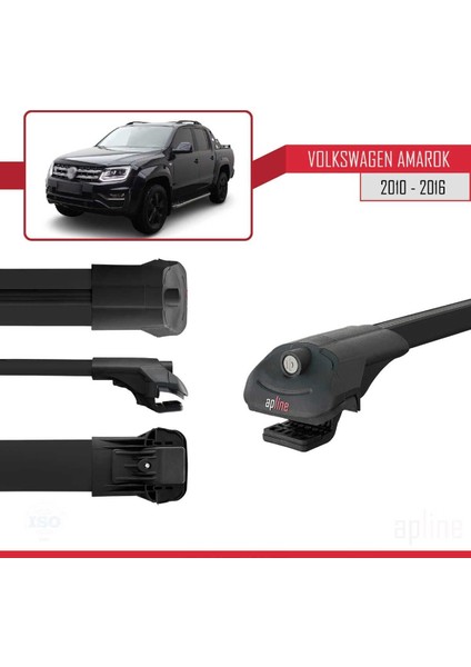 Volkswagen Amarok 2010-2016 Arası ile Uyumlu Ace-1 Ara Atkı Tavan Barı Siyah 3 Adet Bar modelleri