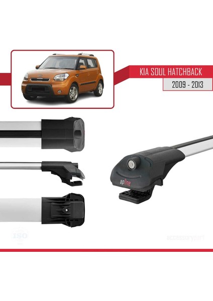 Kia Soul Hatchback 2009-2013 Arası ile Uyumlu Ace-1 Ara Atkı Tavan Barı Gri modelleri
