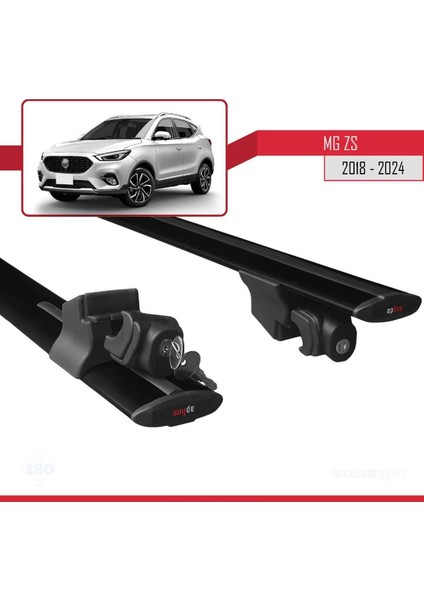 Mg Zs 2018 ve Sonrası ile Uyumlu Hook Model Anahtar Kilitli Ara Atkı Tavan Barı Siyah indirimleri