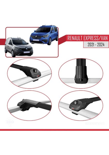 Renault Express 2021 ve Sonrası ile Uyumlu Ace-1 Ara Atkı Tavan Barı Siyah fırsatları