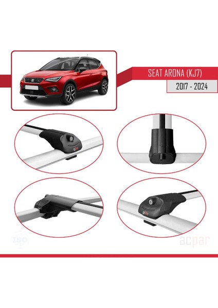 Seat Arona (Kj7) 2017 ve Sonrası ile Uyumlu Ace-1 Ara Atkı Tavan Barı Gri 2 Adet fırsatları