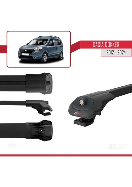 Dacia Dokker (K67) 2012 ve Sonrası ile Uyumlu Ace-1 Ara Atkı Tavan Barı Siyah 2 Adet fırsatları