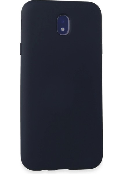 Samsung Galaxy J7 Pro / J730 Kılıf Nano Içi Kadife Silikon - Koyu Mavi Drstr