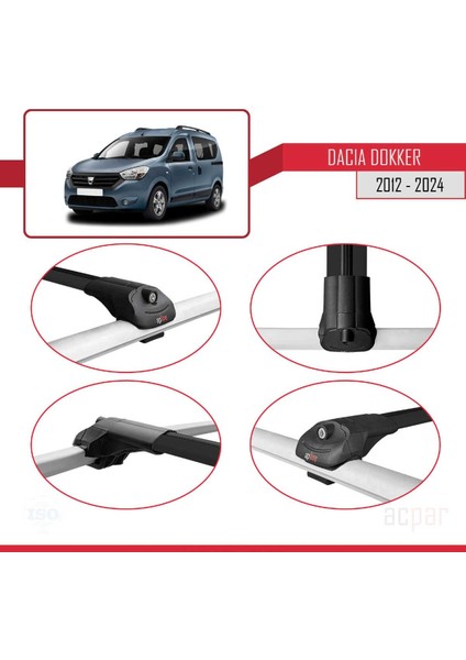 Dacia Dokker (K67) 2012 ve Sonrası ile Uyumlu Ace-1 Ara Atkı Tavan Barı Siyah 2 Adet indirimleri