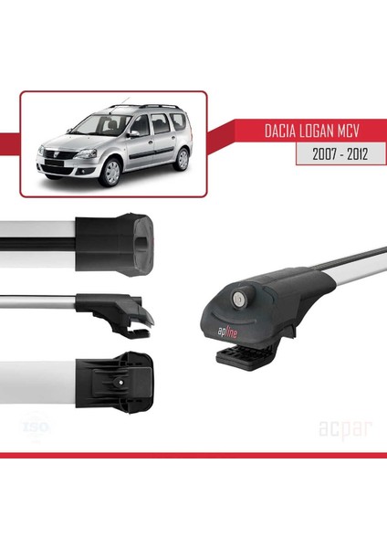 Dacia Logan Mcv 2007-2012 Arası ile Uyumlu Ace-1 Ara Atkı Tavan Barı Gri