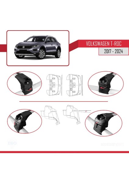 Volkswagen T-Roc 2017 ve Sonrası ile Uyumlu Ace-2 Ara Atkı Tavan Barı Gri fırsatları