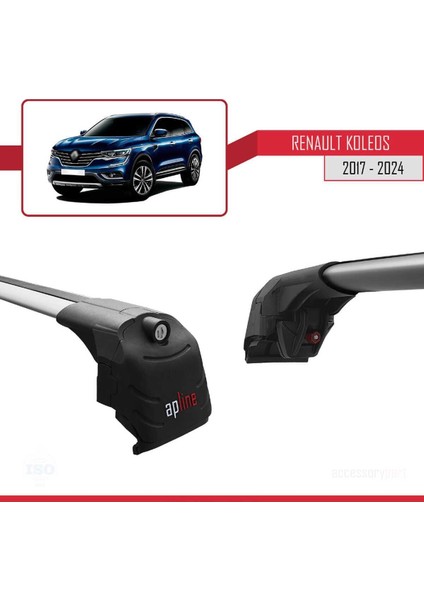 Renault Koleos 2017 ve Sonrası ile Uyumlu Ace-2 Ara Atkı Tavan Barı Gri