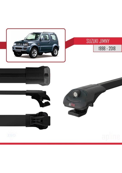 Suzuki Jimny 3 1998-2018 Arası ile Uyumlu Ace-1 Ara Atkı Tavan Barı Siyah 3 Adet modelleri