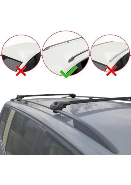 Suzuki Sx4 Iı (Jy) 2006-2014 Arası ile Uyumlu Ace-1 Ara Atkı Tavan Barı Siyah 2 Adet