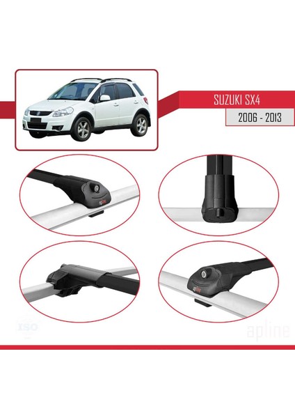 Suzuki Sx4 Iı (Jy) 2006-2014 Arası ile Uyumlu Ace-1 Ara Atkı Tavan Barı Siyah 2 Adet