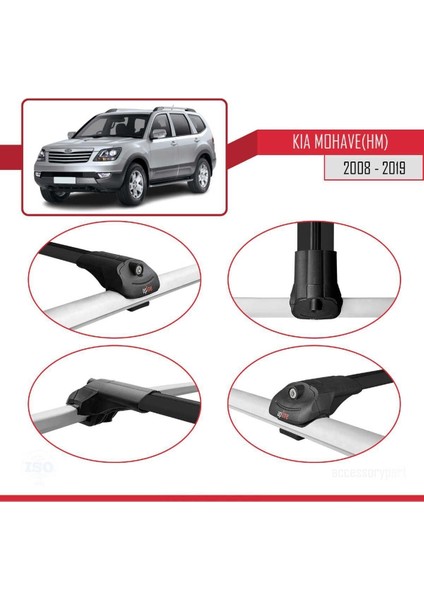 Kia Mohave (Hm) 2008-2019 Arası ile Uyumlu Ace-1 Ara Atkı Tavan Barı Siyah