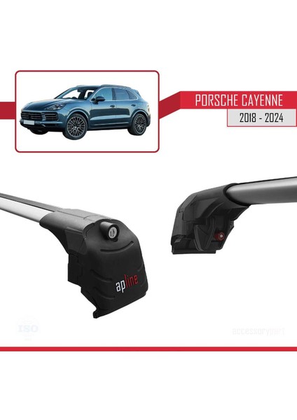 Porsche Cayenne 2018 ve Sonrası ile Uyumlu Ace-2 Ara Atkı Tavan Barı Gri