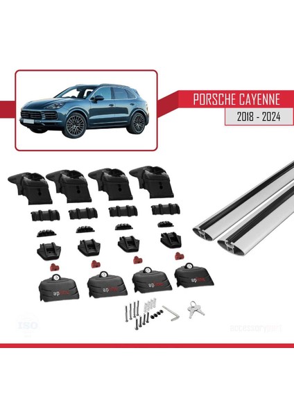 Porsche Cayenne 2018 ve Sonrası ile Uyumlu Ace-2 Ara Atkı Tavan Barı Gri