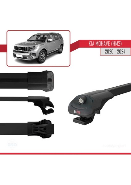 Kia Mohave (Hm2) 2020 ve Sonrası ile Uyumlu Ace-1 Ara Atkı Tavan Barı Siyah