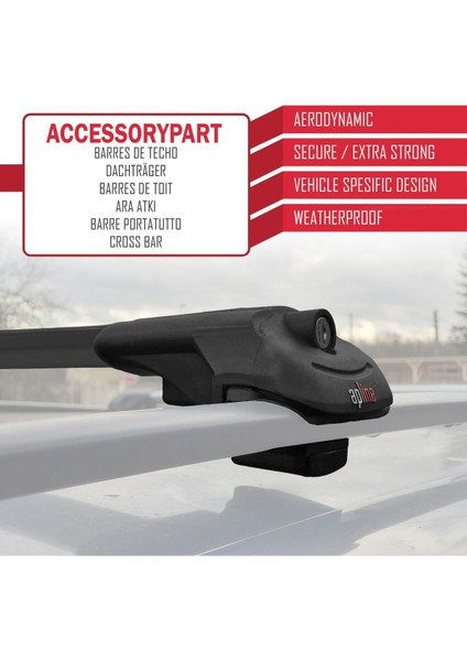 Vw Tiguan Allspace 2018-2023 Arası ile Uyumlu Ace-1 Ara Atkı Tavan Barı Siyah 3 Adet Bar