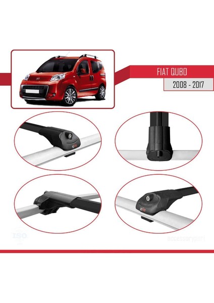 Fiat Qubo 2008-2017 Arası ile Uyumlu Ace-1 Ara Atkı Tavan Barı Siyah