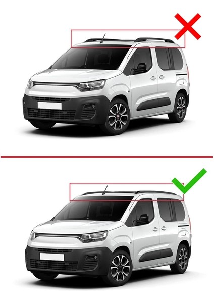 Fiat Doblo 3 2023 ve Sonrası ile Uyumlu Ace-2 Ara Atkı Tavan Barı Gri 2 Adet