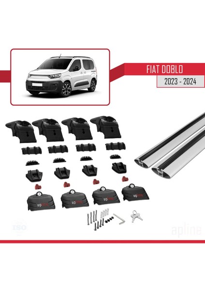 Fiat Doblo 3 2023 ve Sonrası ile Uyumlu Ace-2 Ara Atkı Tavan Barı Gri 2 Adet