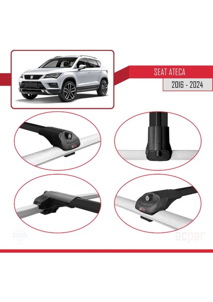 Seat Ateca 2016 ve Sonrası ile Uyumlu Ace-1 Ara Atkı Tavan Barı Siyah fırsatları
