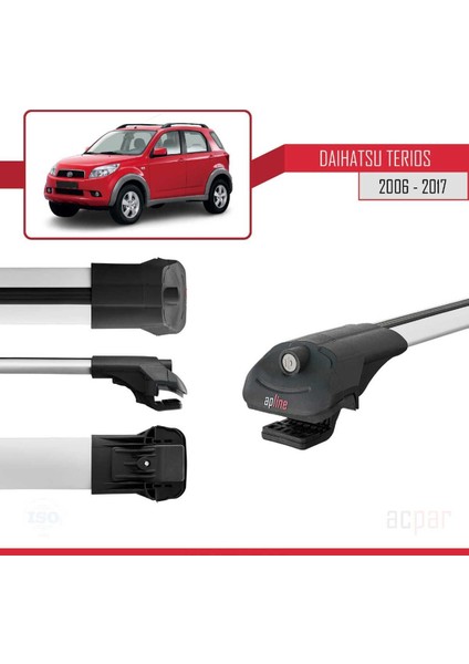 Daihatsu Terios 2006-2017 Arası ile Uyumlu Ace-1 Ara Atkı Tavan Barı Gri