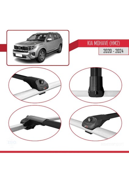 Kia Mohave (Hm2) 2020 ve Sonrası ile Uyumlu Ace-1 Ara Atkı Tavan Barı Siyah