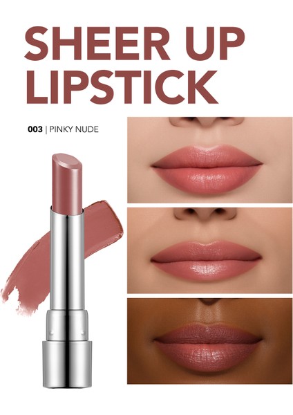 Sheer Up Yarı Saydam Renk Veren Nemlendirici Stick Parlak Ruj (003 Pinky Nude) 8682536012010 indirimleri
